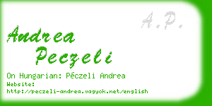 andrea peczeli business card
