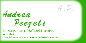 andrea peczeli business card